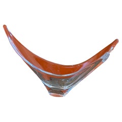 Daum France Sculptural Crystal Centerpiece Bowl