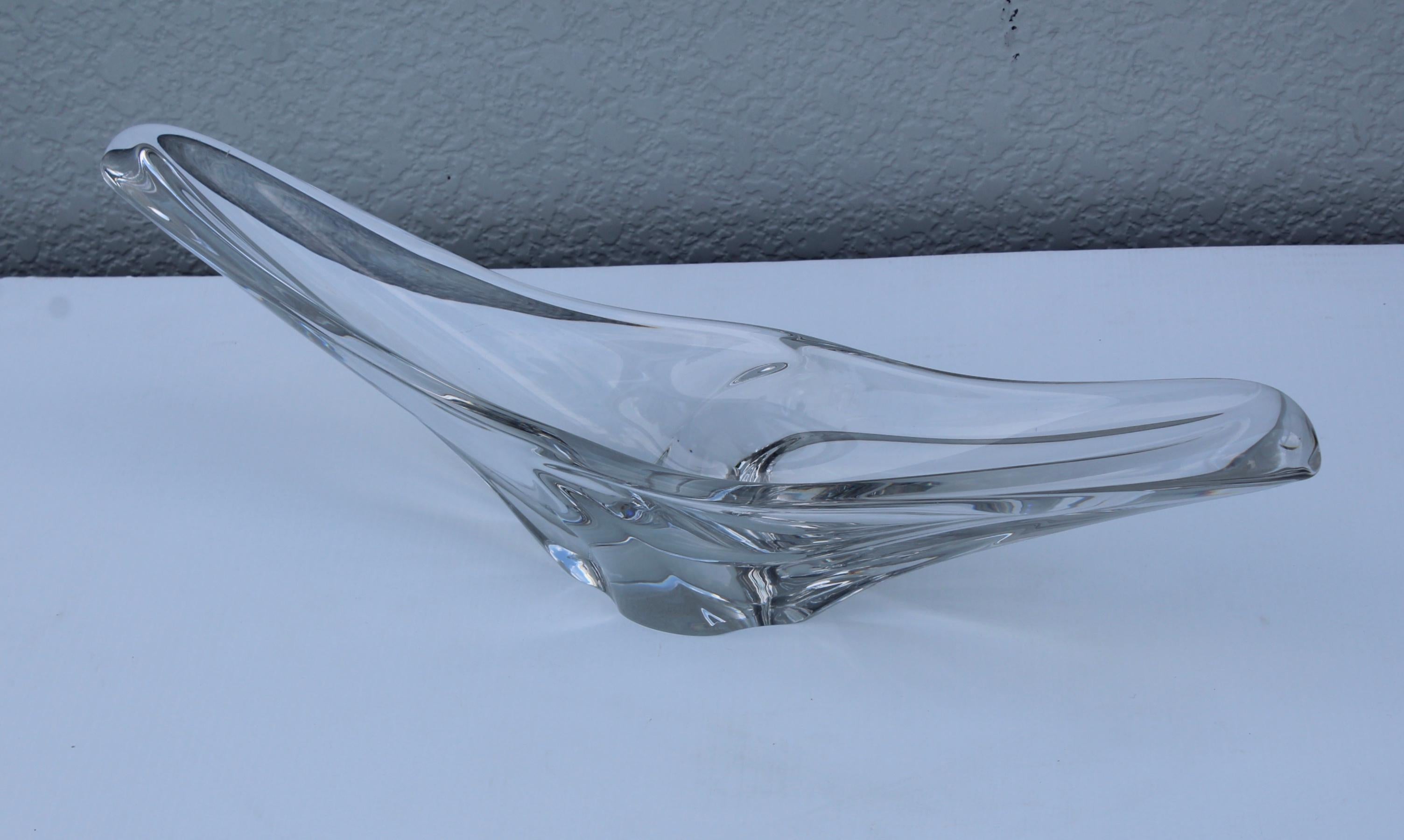 Mid-Century Modern Daum France Sculptural Glass Bowl