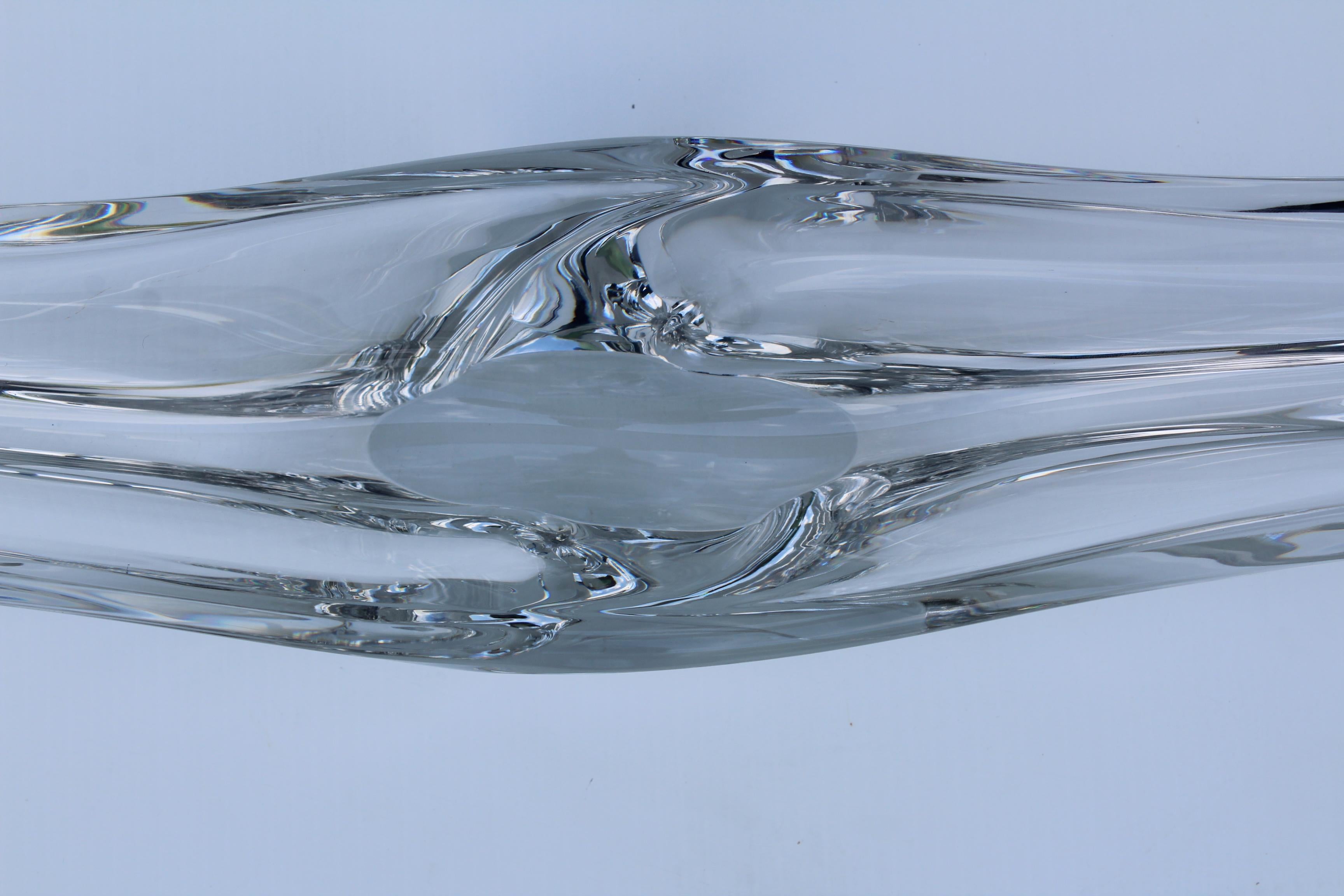 Daum France Sculptural Glass Bowl In Good Condition In New York, NY