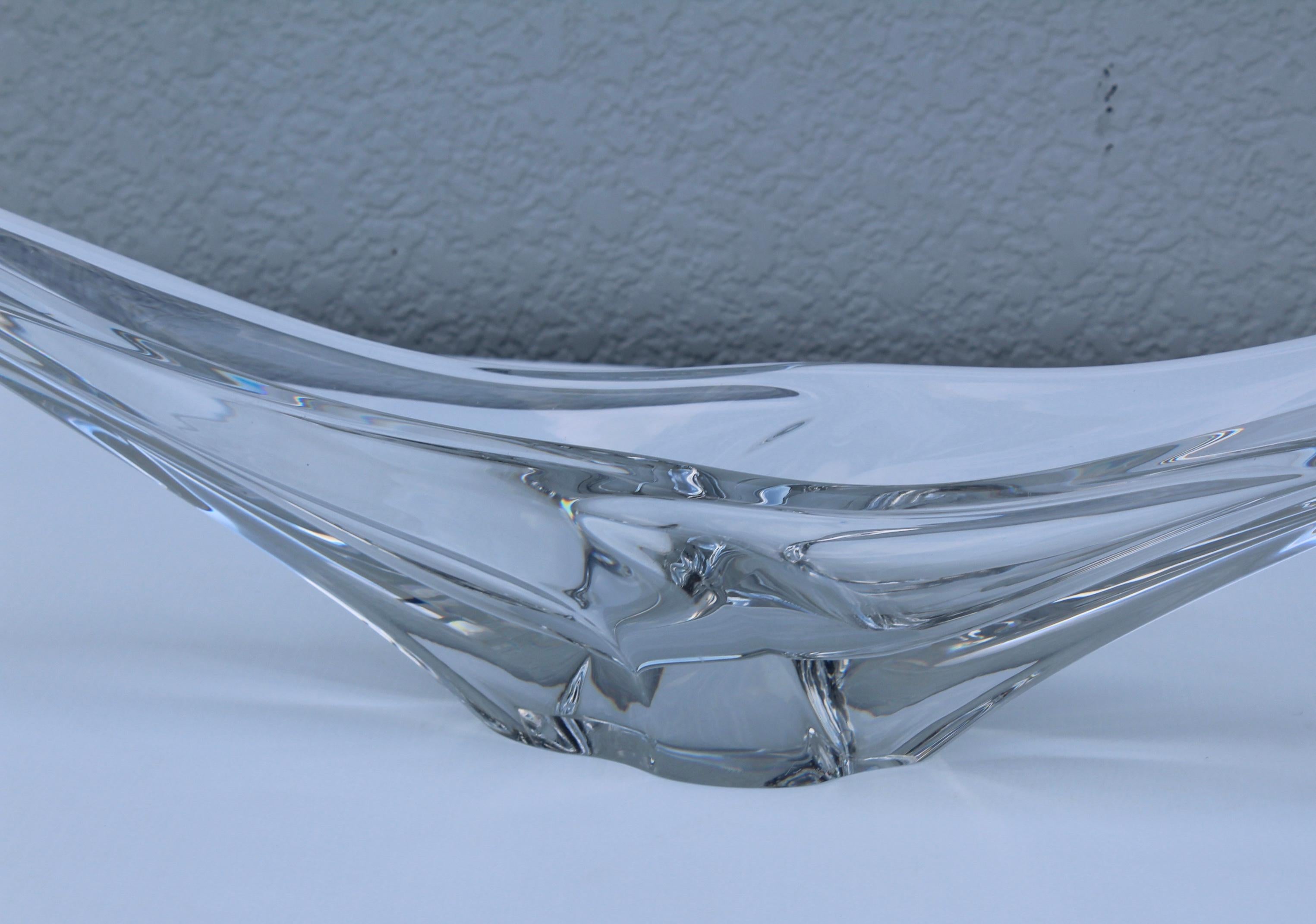 20th Century Daum France Sculptural Glass Bowl