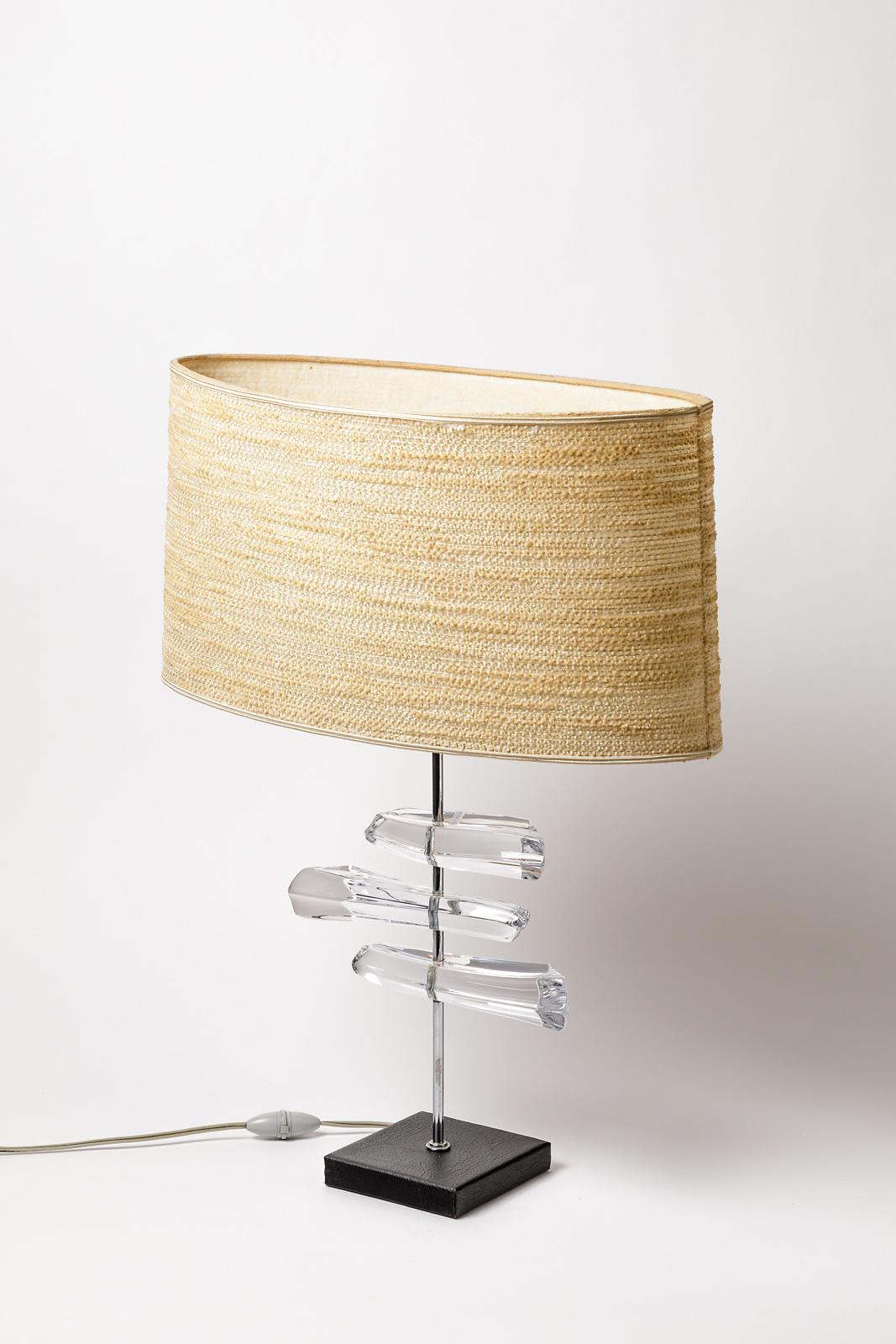 Daum France

circa 1960

Original and elegant glass table lamp, signed DAUM FRANCE.

Rare and beautiful glass lamp, original lampshade sold with the lamp.

Lamp dimensions without lampshade : Height 45cm, large 25cm, depth 12cm
With