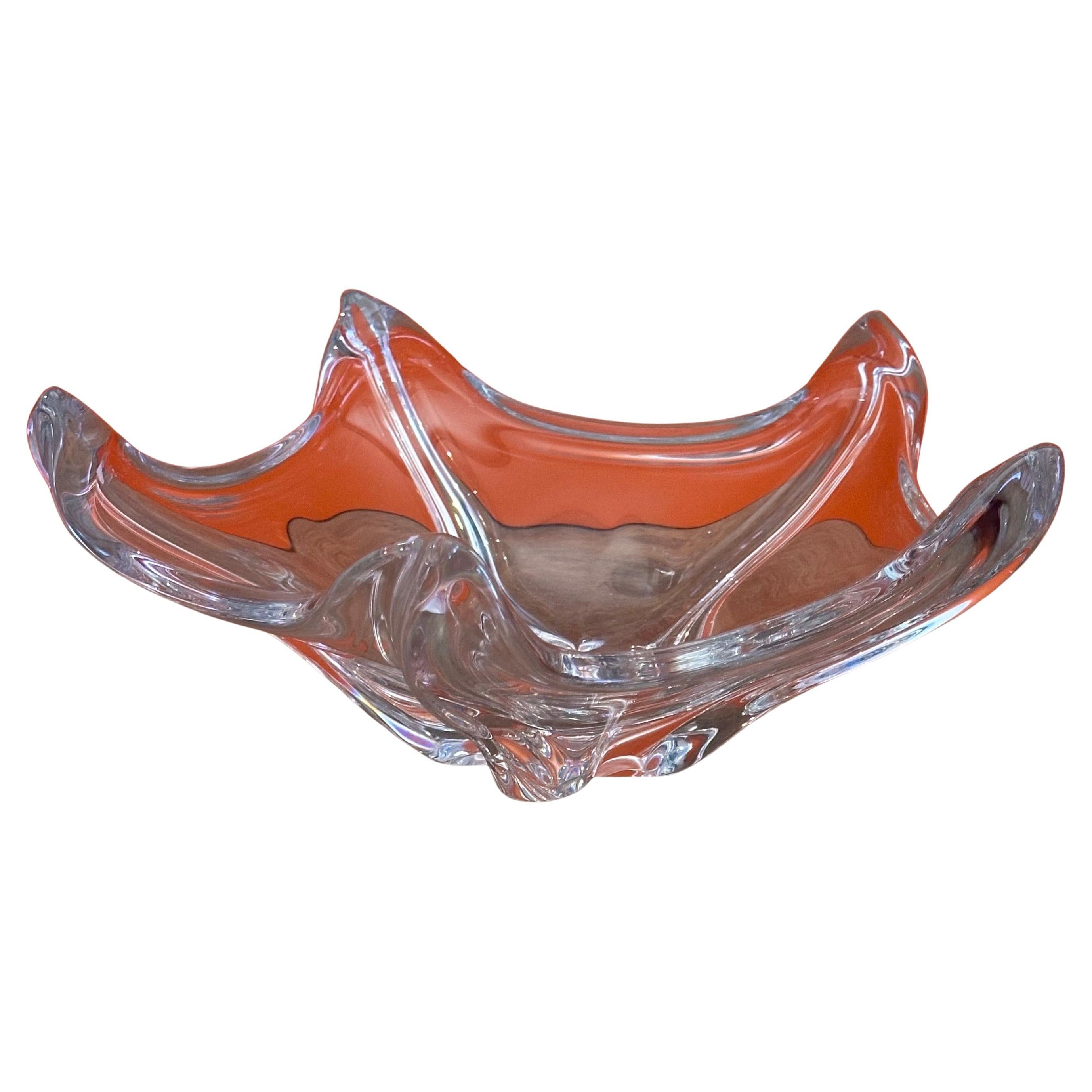 Daum France Sculptural “Starfish” Crystal Centerpiece Bowl For Sale