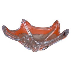 Daum France Sculptural “Starfish” Crystal Centerpiece Bowl