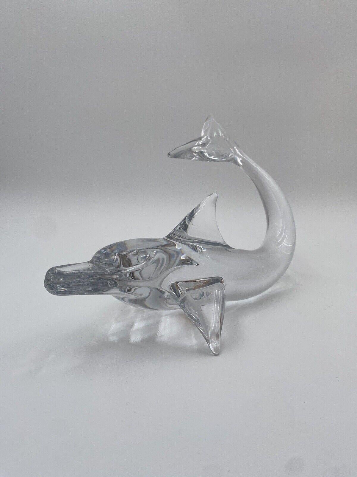 daum France Crystal Dolphin Sculpture


Signed.


In excellent conservative condition, no cosmetic or structural defects to report. (Please see photos)


Height 18 cm


Width 28 cm


Depth 18cm