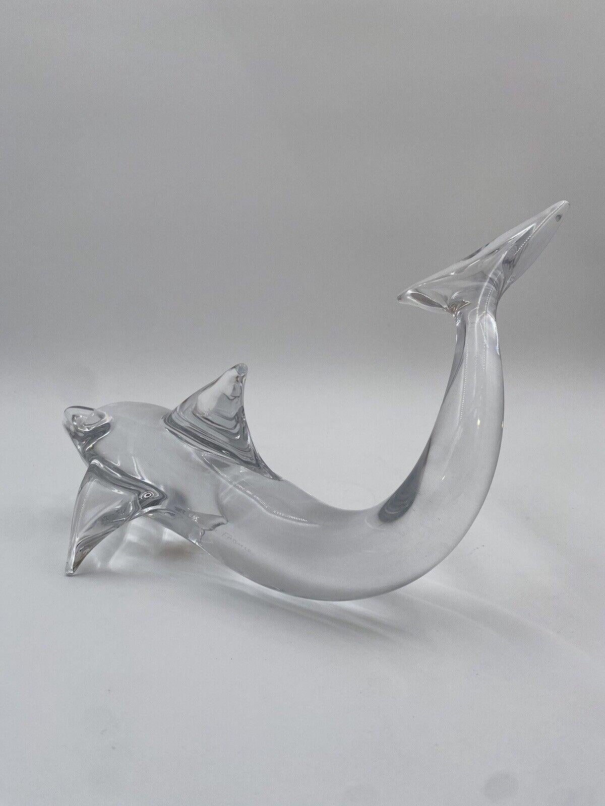 Italian daum France Crystal Dolphin Sculpture