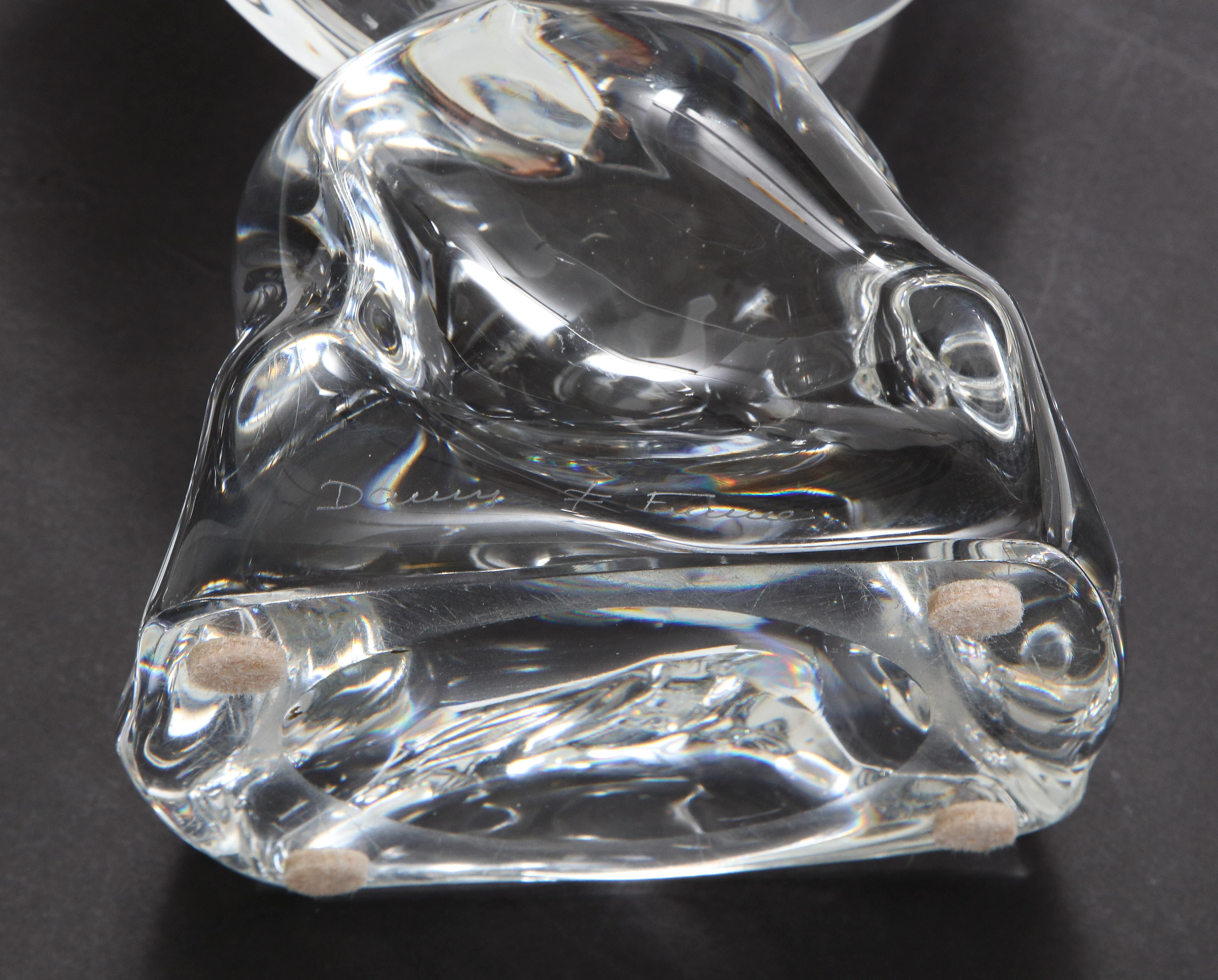 Daum France Two-Arm Crystal Candle Holders 1