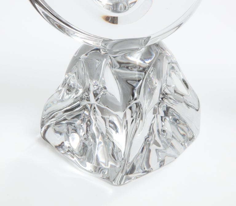 Daum France TwoArm Crystal Candle Holders For Sale at 1stDibs