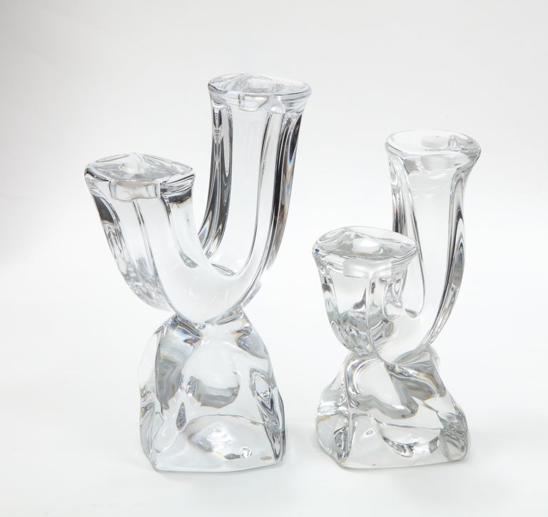 Daum France TwoArm Crystal Candle Holders For Sale at 1stDibs daum