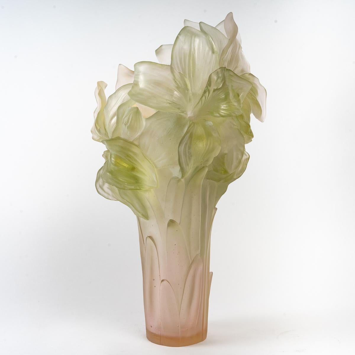 Contemporary Daum France, Vase Magnum Amaryllis Crystal, Numbered Limited Edition New Boxed