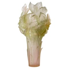 Daum France, Vase Magnum Amaryllis Crystal, Numbered Limited Edition New Boxed