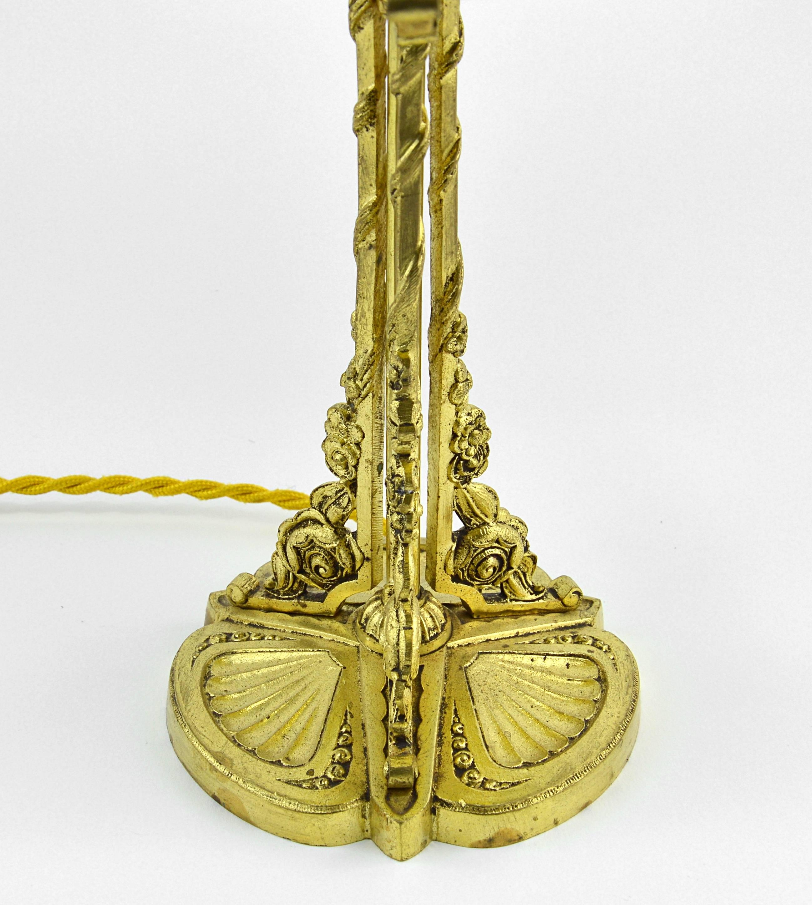 Daum French Art Deco Bronze Table Lamp, 1920s 2
