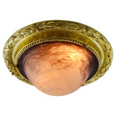 Daum French Art Deco Flush Mount, Late 1920s