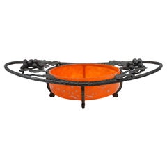 Daum French Art Deco Fruit Bowl, Center Piece, Grapes, 1920