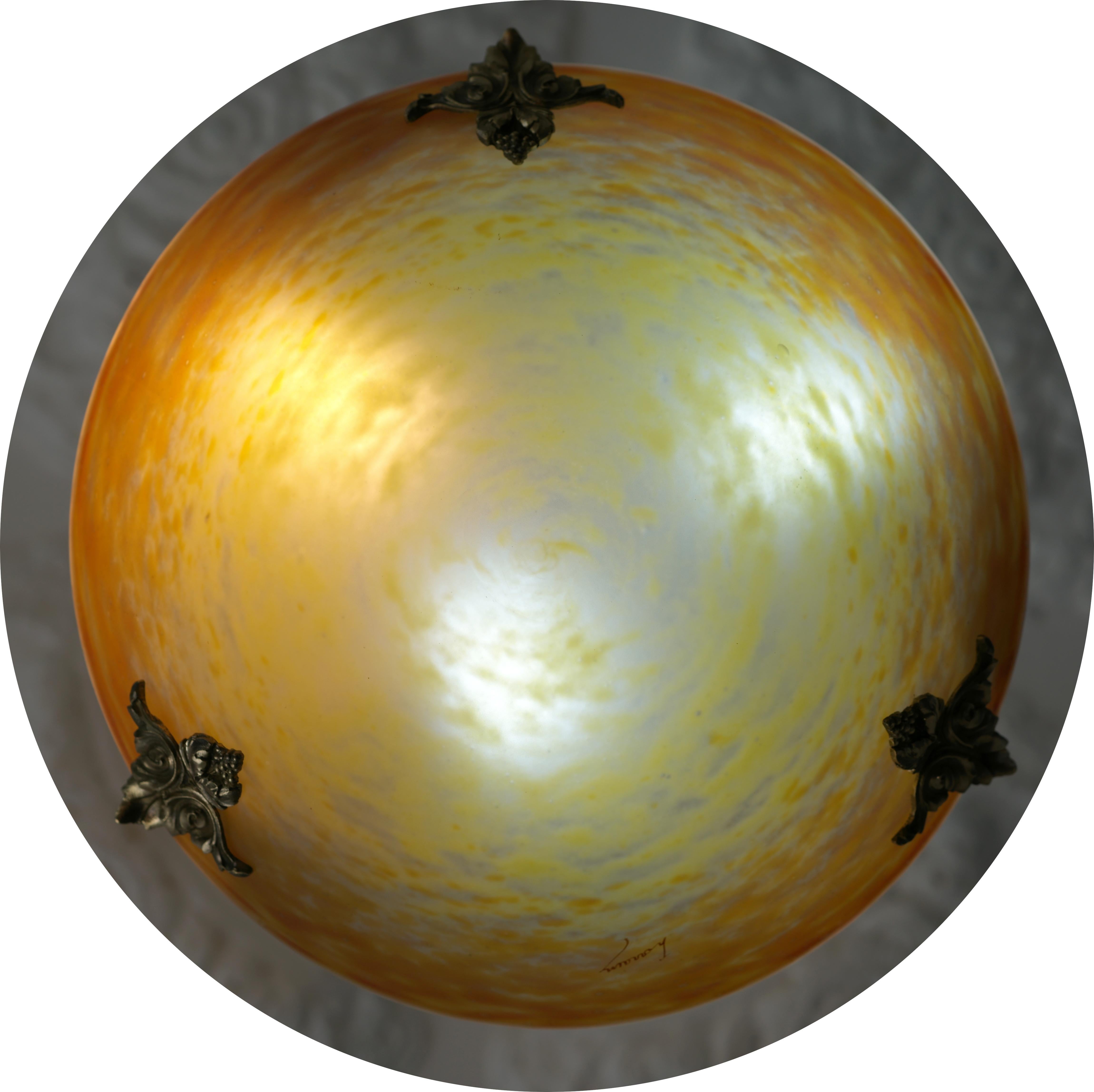 Daum French Art Deco Pendant Chandelier, 1918-1920 For Sale 2