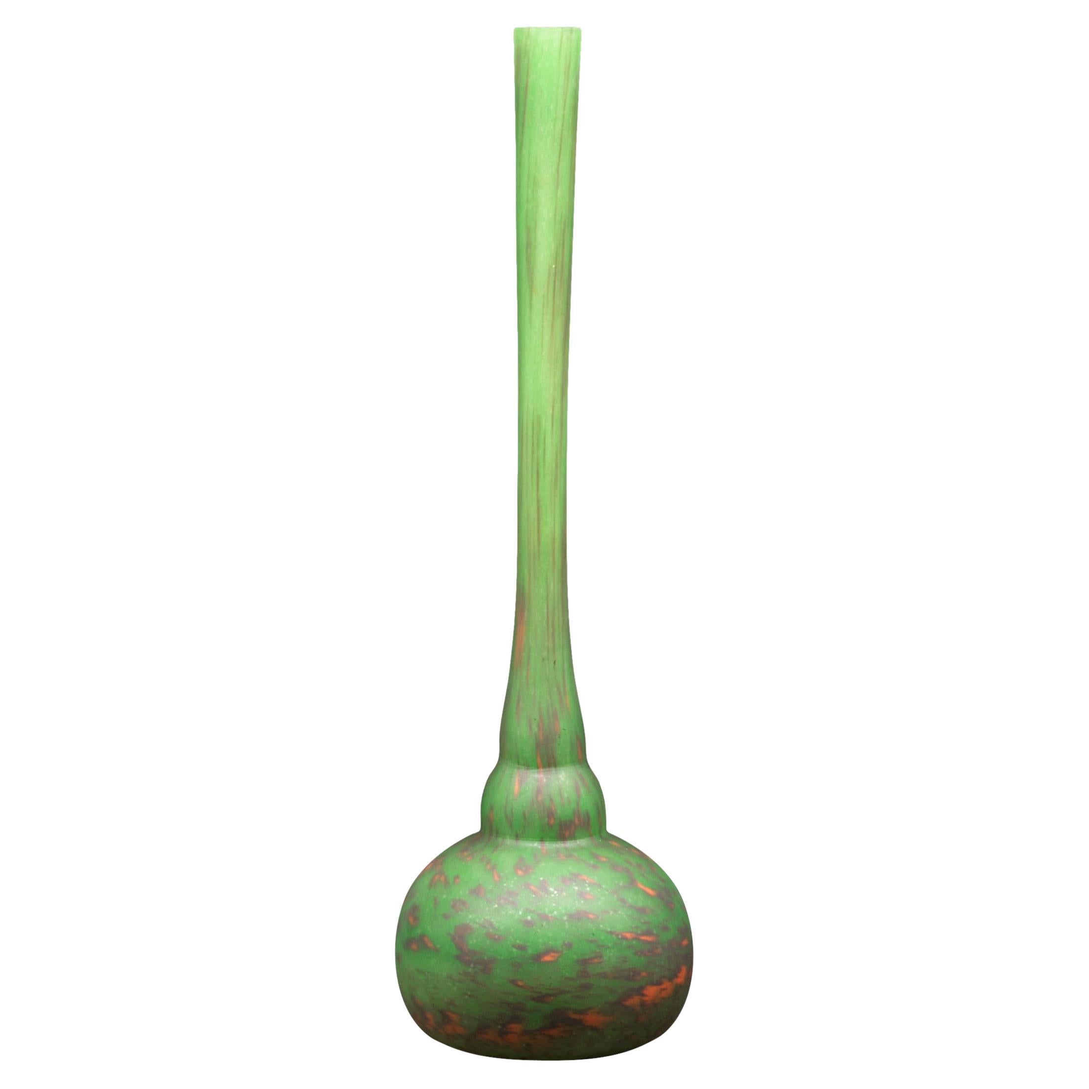 DAUM French Art Deco Single-Flower Vase, Late 1920s For Sale
