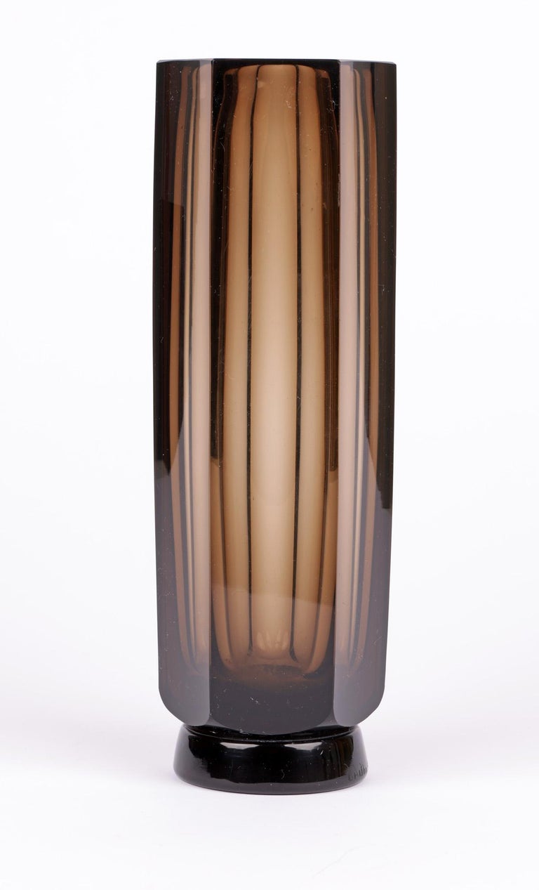 Early 20th Century Daum French Art Deco Slice Cut Art Glass Vase
