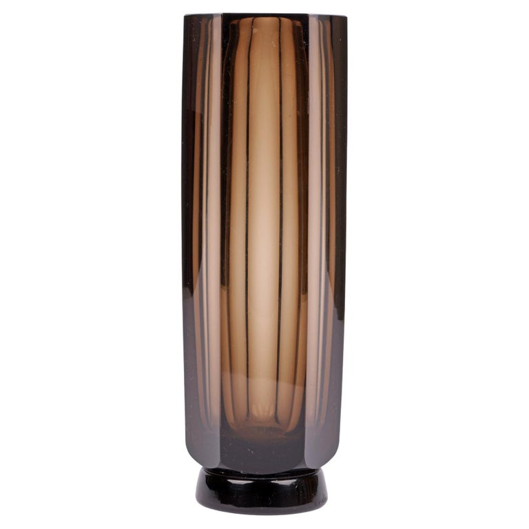 Daum French Art Deco Slice Cut Art Glass Vase