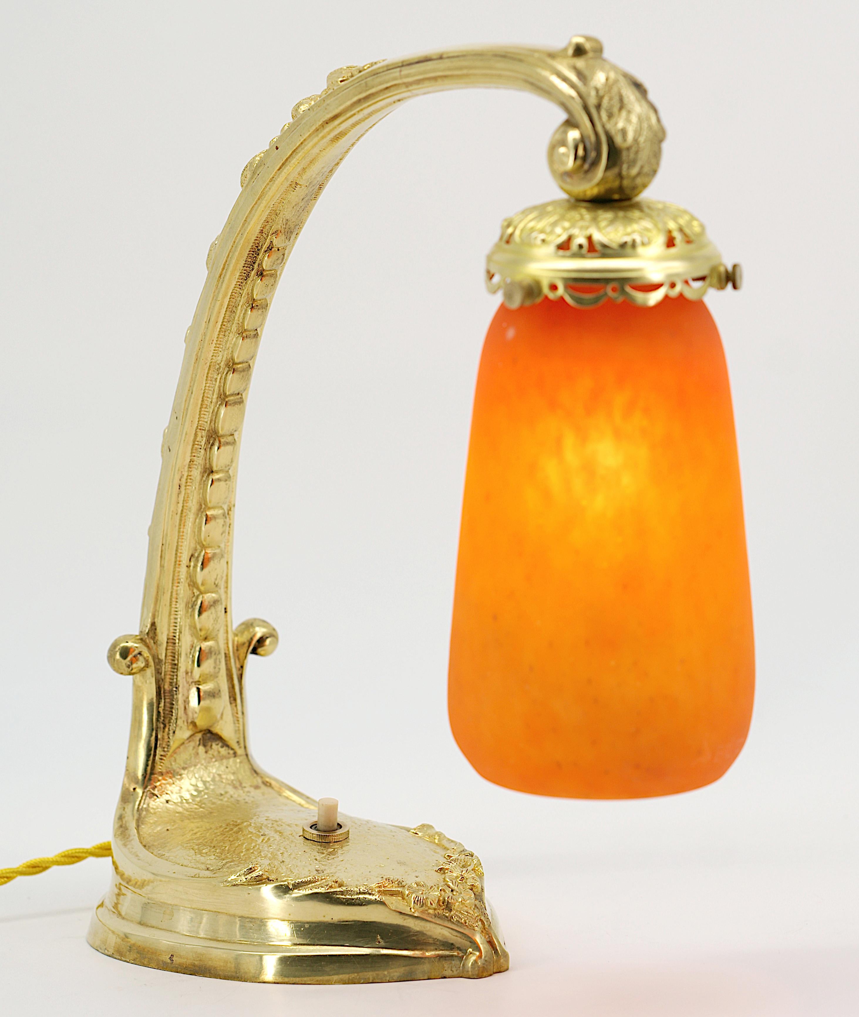 Bronze Daum French Art Deco Table Lamp, 1915 For Sale