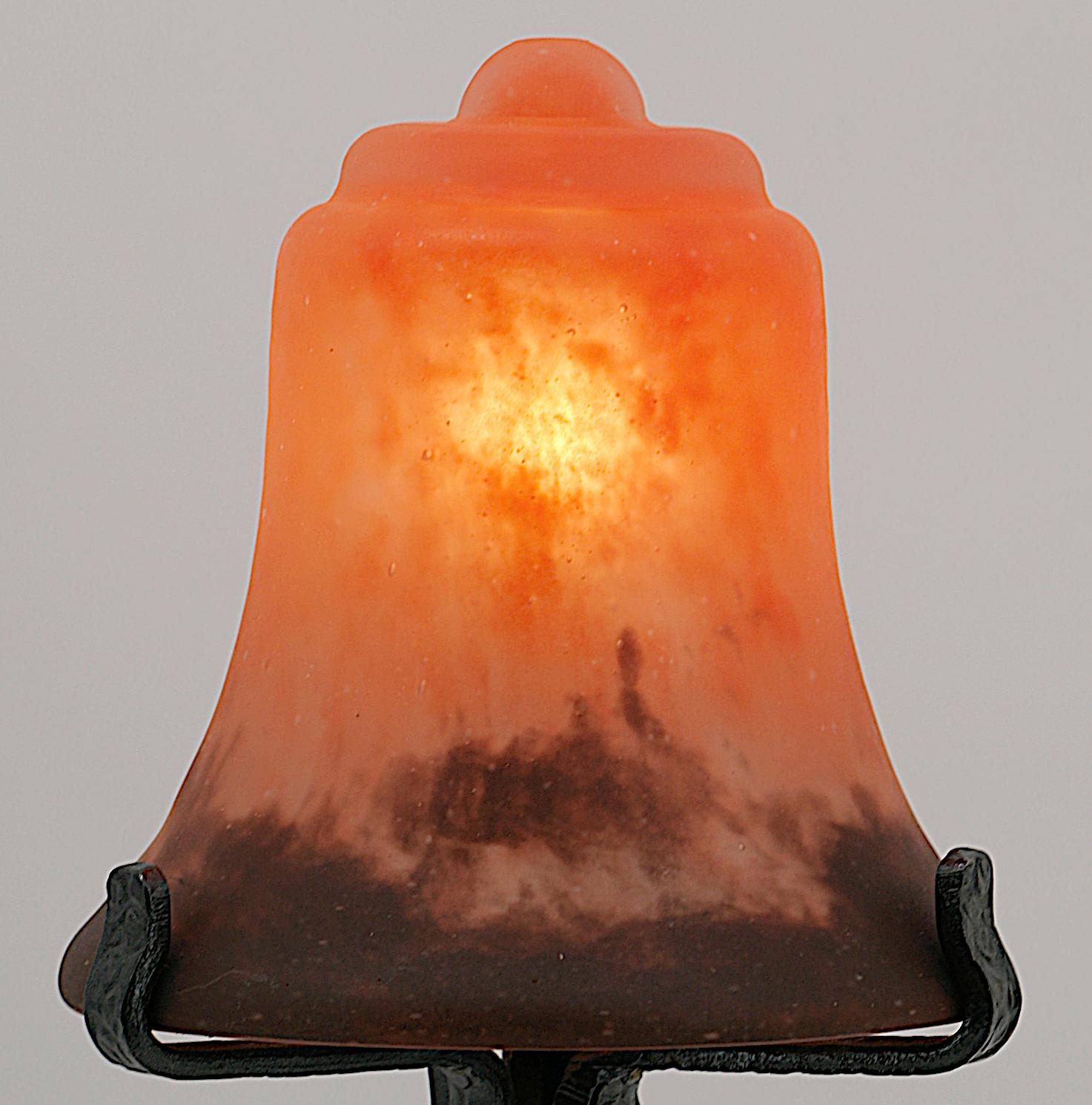 Lampe de bureau Art déco française DAUM, années 1920 Excellent état - En vente à Saint-Amans-des-Cots, FR