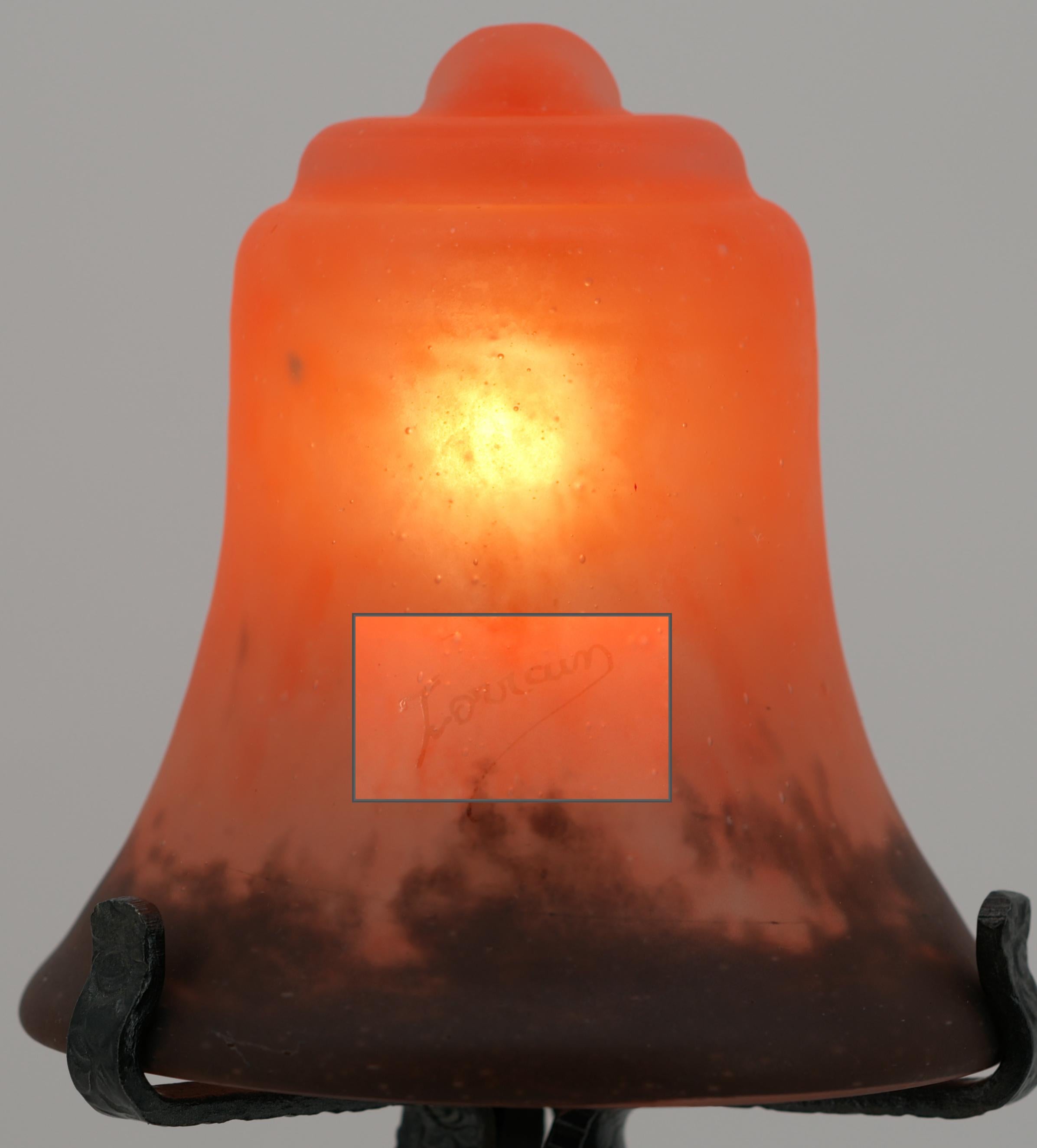 Lampe de bureau Art déco française DAUM, années 1920 en vente 2