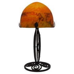 Daum French Art Deco Table Lamp, Late 1920s