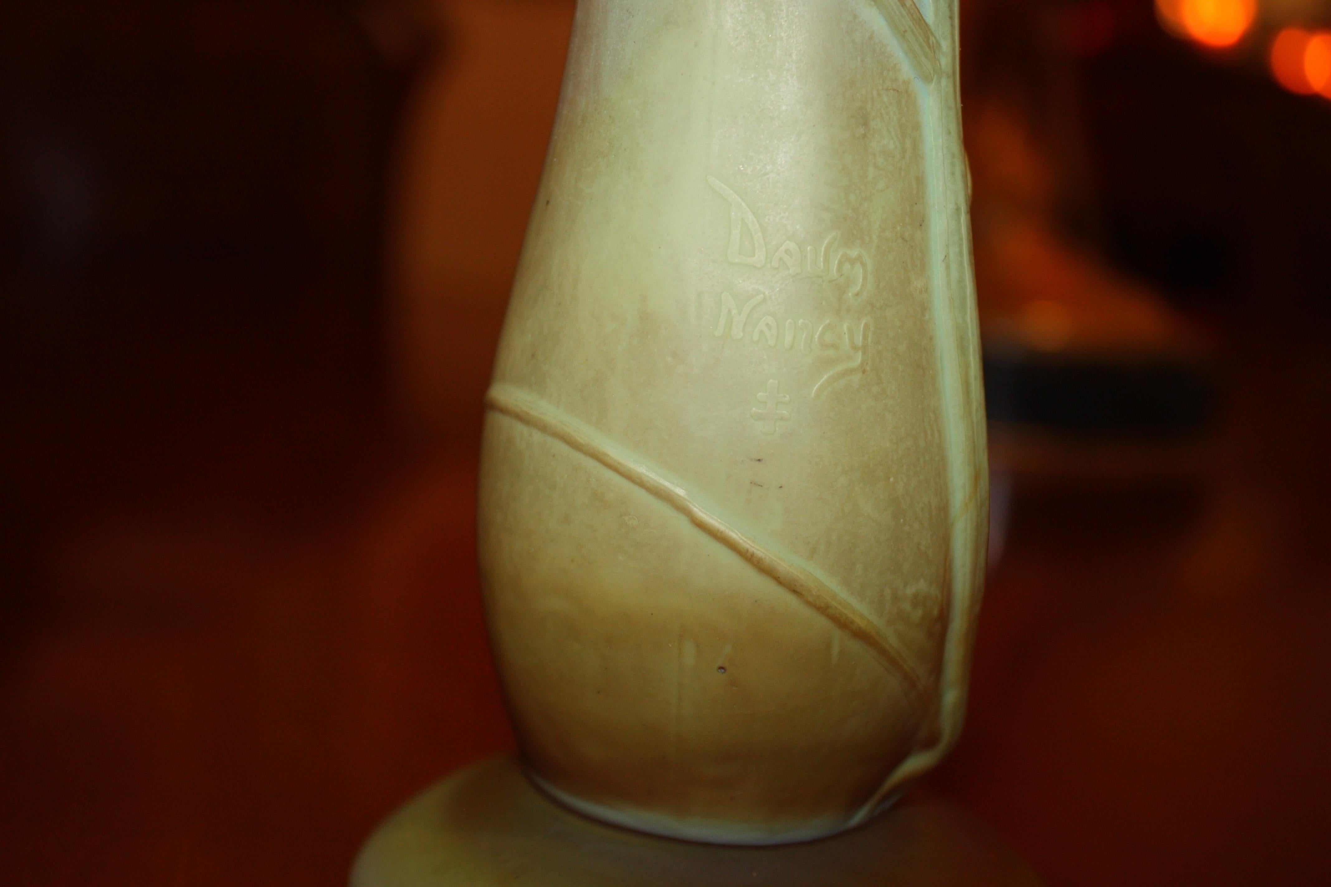Daum French Art Nouveau Cameo Glass Vase In Excellent Condition In New York, NY
