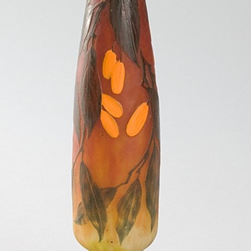 Daum French Art Nouveau Cameo Glass Vase In Excellent Condition In New York, NY