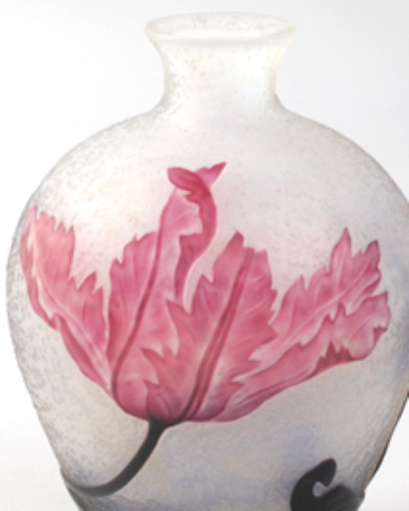 20th Century Daum French Art Nouveau Cameo Glass Vase
