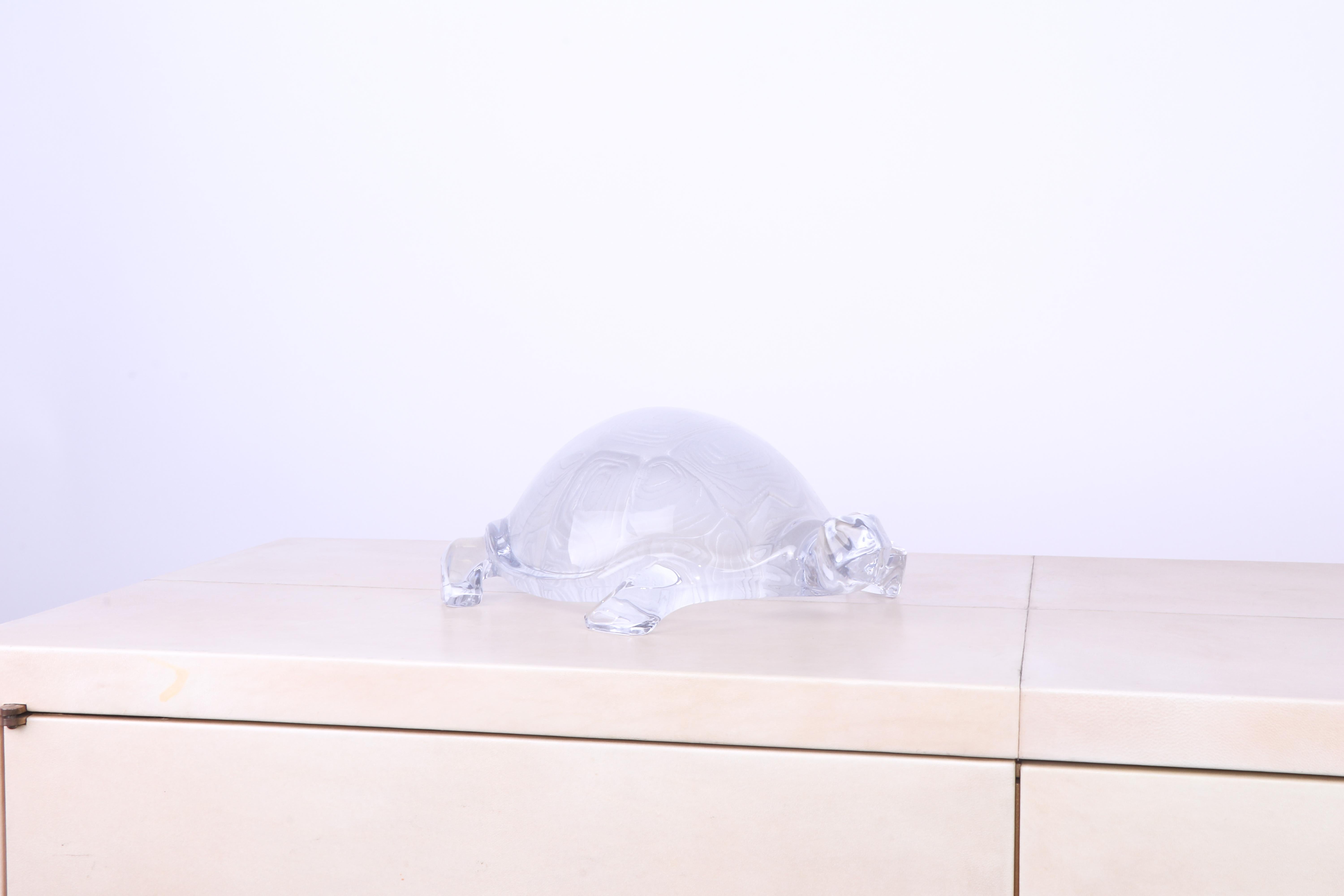 Daum French Crystal Turtle from the 1970s In Excellent Condition In PARIS, FR