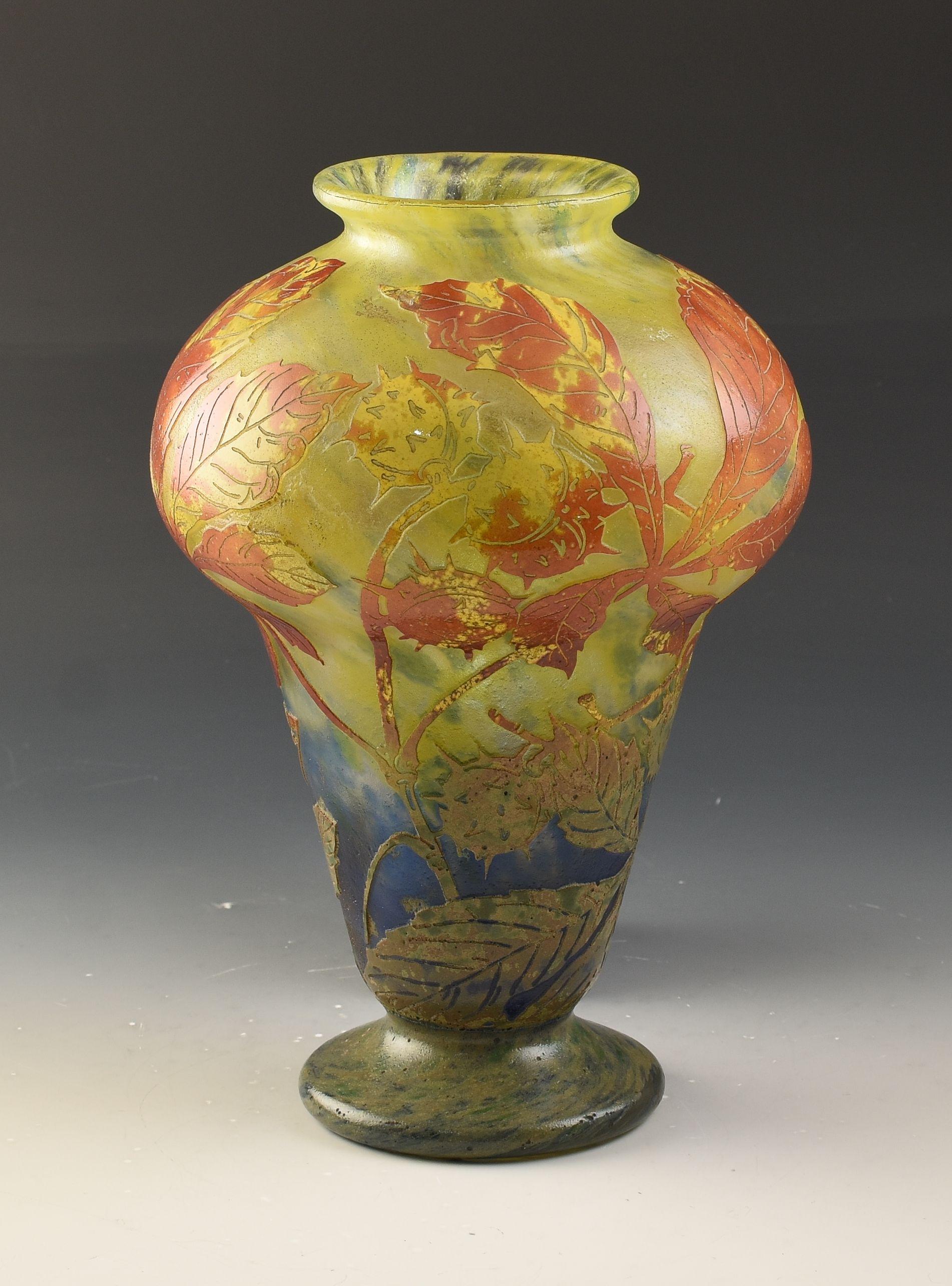 Art Nouveau Daum Freres CAMEO GLASS VASE C.1900 For Sale