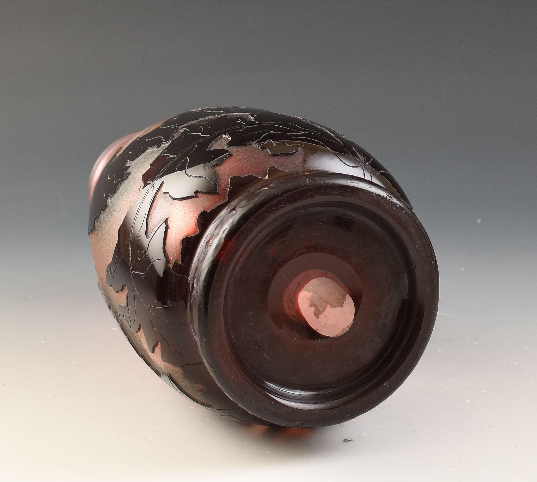 Daum freres RARE ACID CUT FIRE POLISHED CAMEO VASE C.1895 For Sale 1