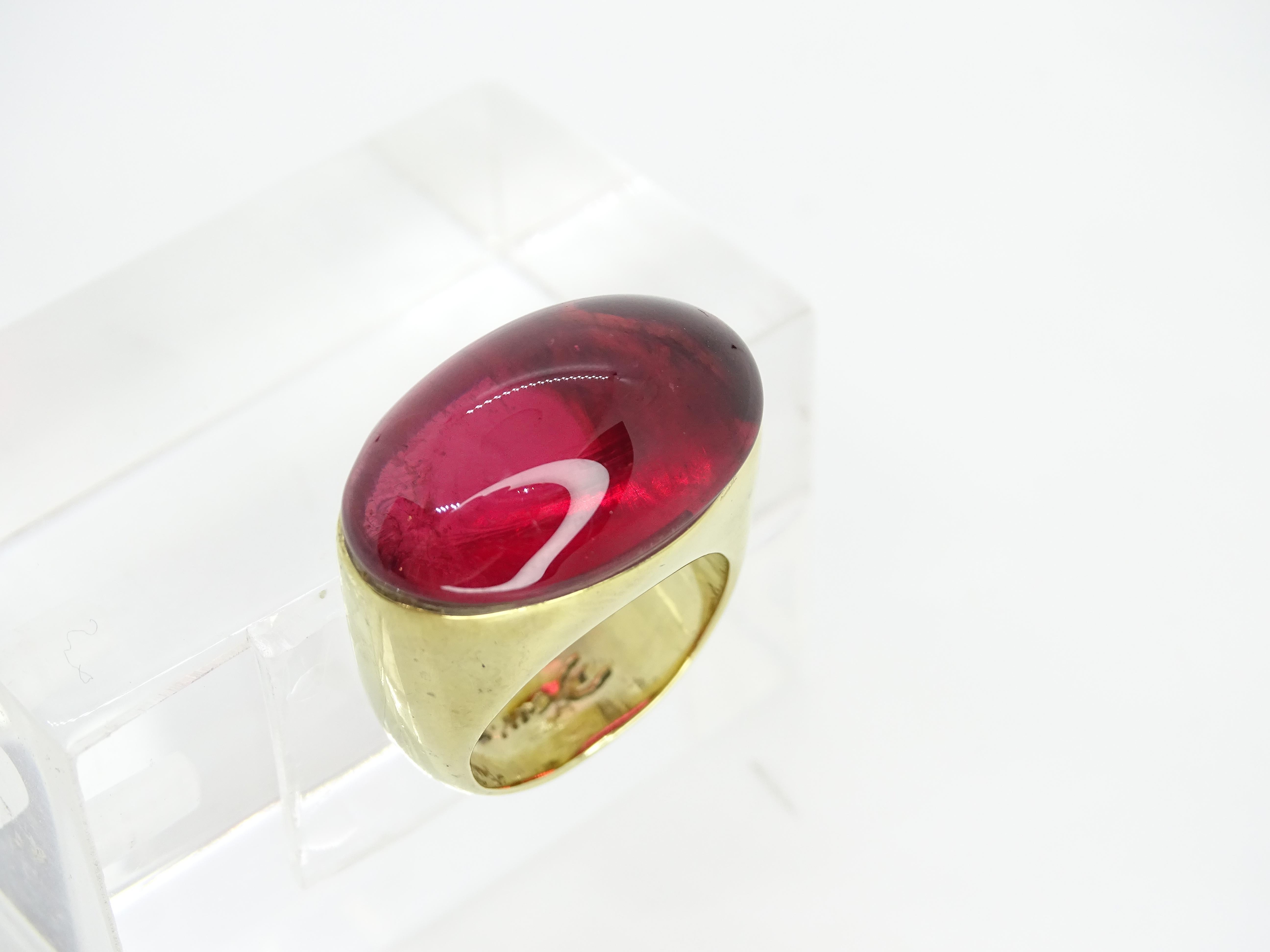 Daum Granatkristall vergoldeter französischer Ring im Angebot 10