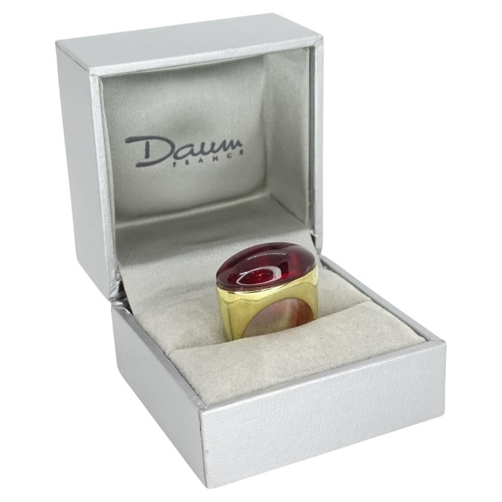 Daum garnet crystal gold plated French Ring