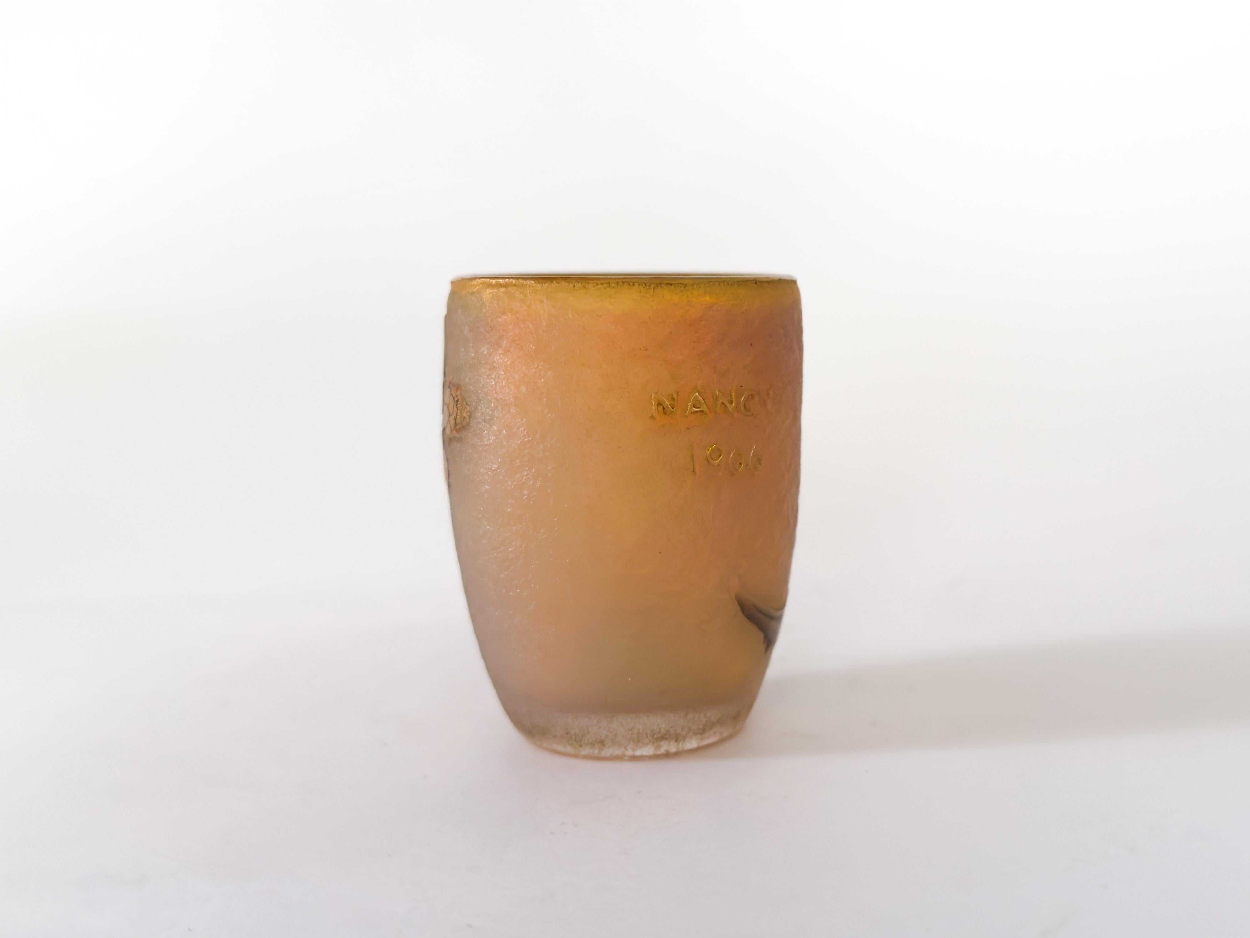20th Century Daum Glass Chalice Goblet, Lorraine Cross, 1906 For Sale
