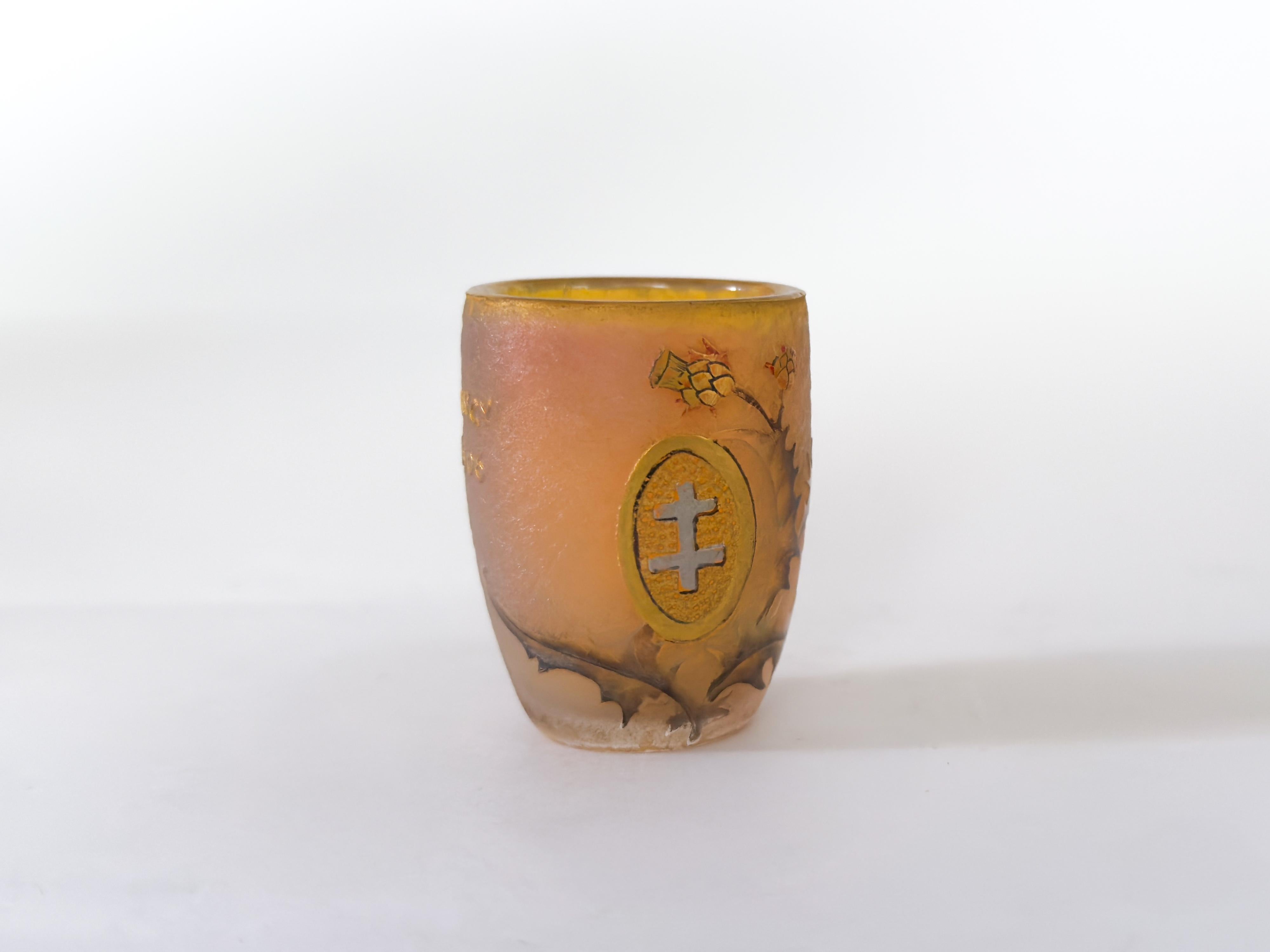 Daum Glass Chalice Goblet, Lorraine Cross, 1906 For Sale 2