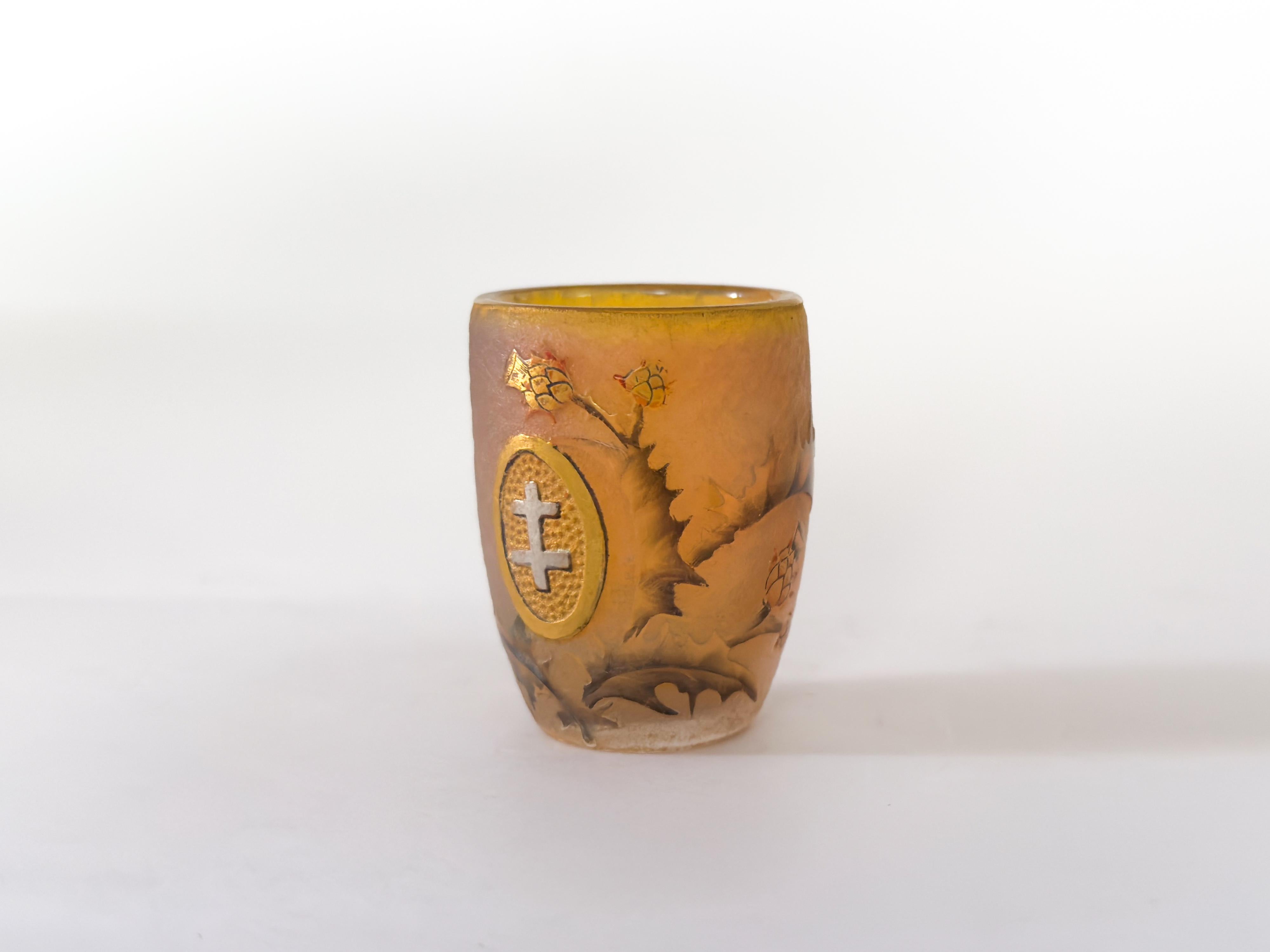 Daum Glass Chalice Goblet, Lorraine Cross, 1906 For Sale 3