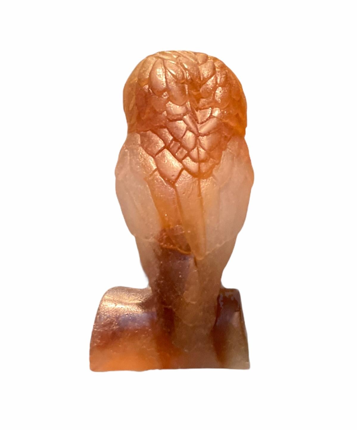 Daum Glass France Pate de Verre Owl Figurine/Sculpture 1