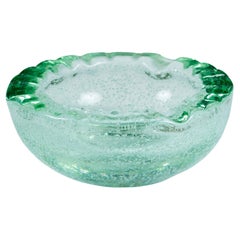 Daum Green Bubble Crystal Ashtray