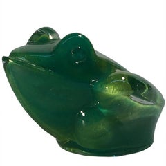 Daum Green Frog Art Glass France