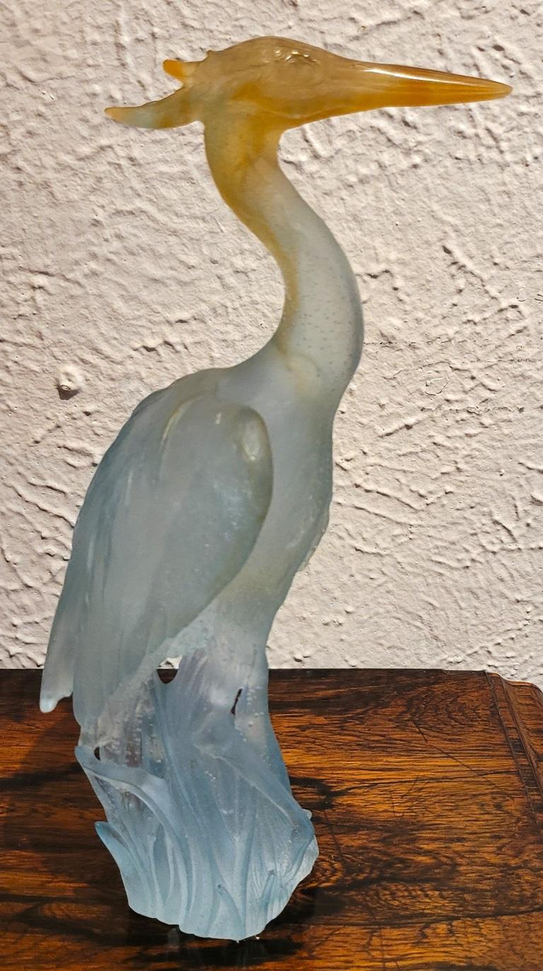 Kunstglas-Skulptur von Daum Heron, Pate de Verre im Angebot 6