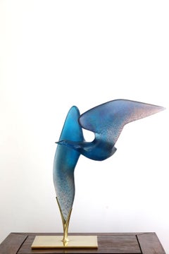 Daum ¨LA MOUETTE¨ Pate de Verre Sculpture de Claude Lhoste