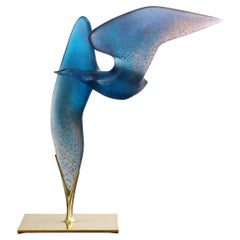 Daum ¨LA MOUETTE¨ Pate de Verre Sculpture de Claude Lhoste