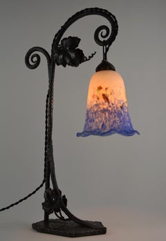 Daum Large French Art Deco Table or Desk Lamp, 1920s
