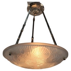 Lustre suspendu Art déco français Daum/Lorrain des années 1920