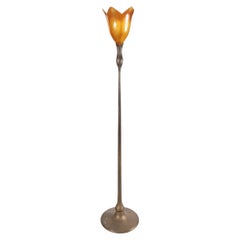 Daum, "Magnolias" Floor Lamp, Blown Glass and Bronze, circa 1990