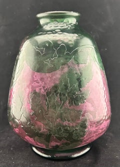 Daum Martele and Cameo Glass Floral Vase