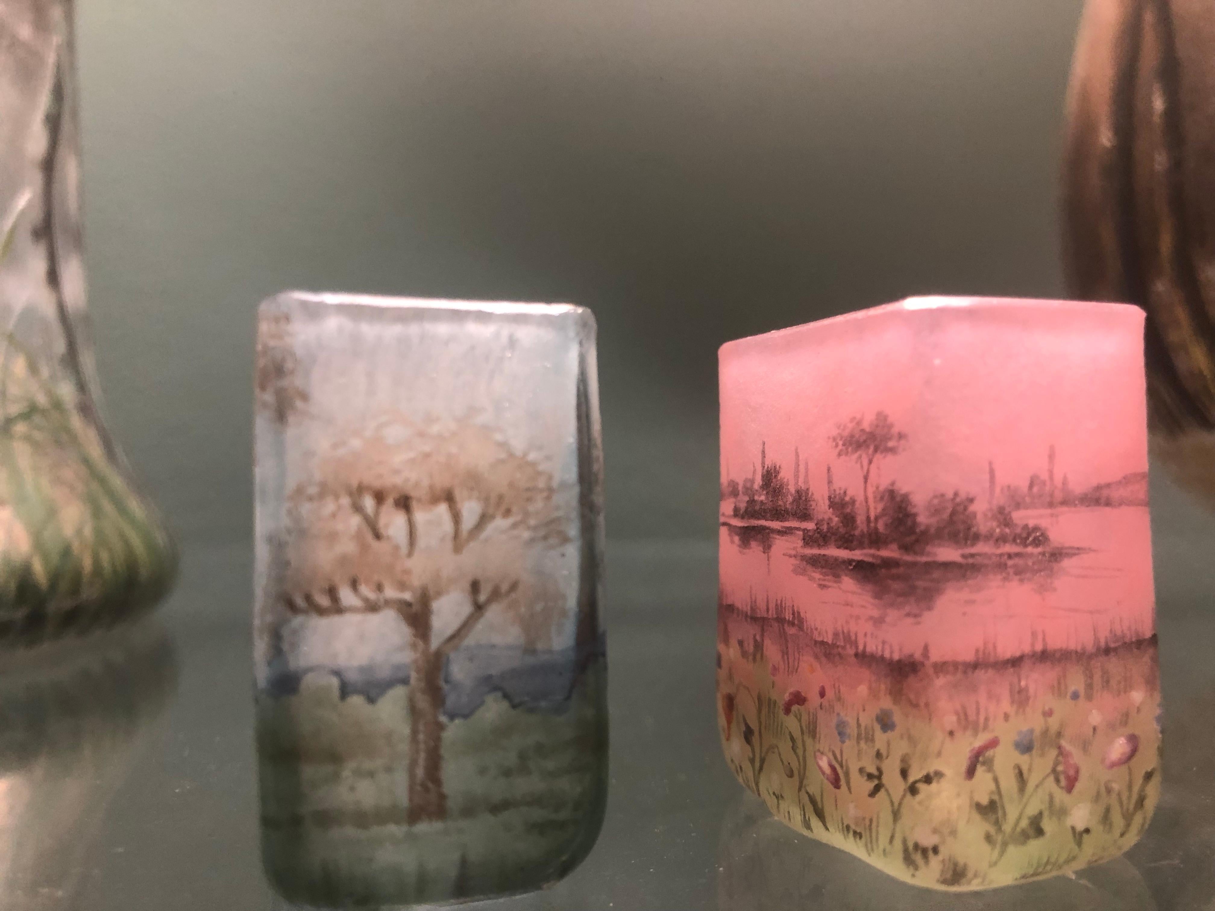 Verre d'art Daum Vase Miniature Paysage de Printemps