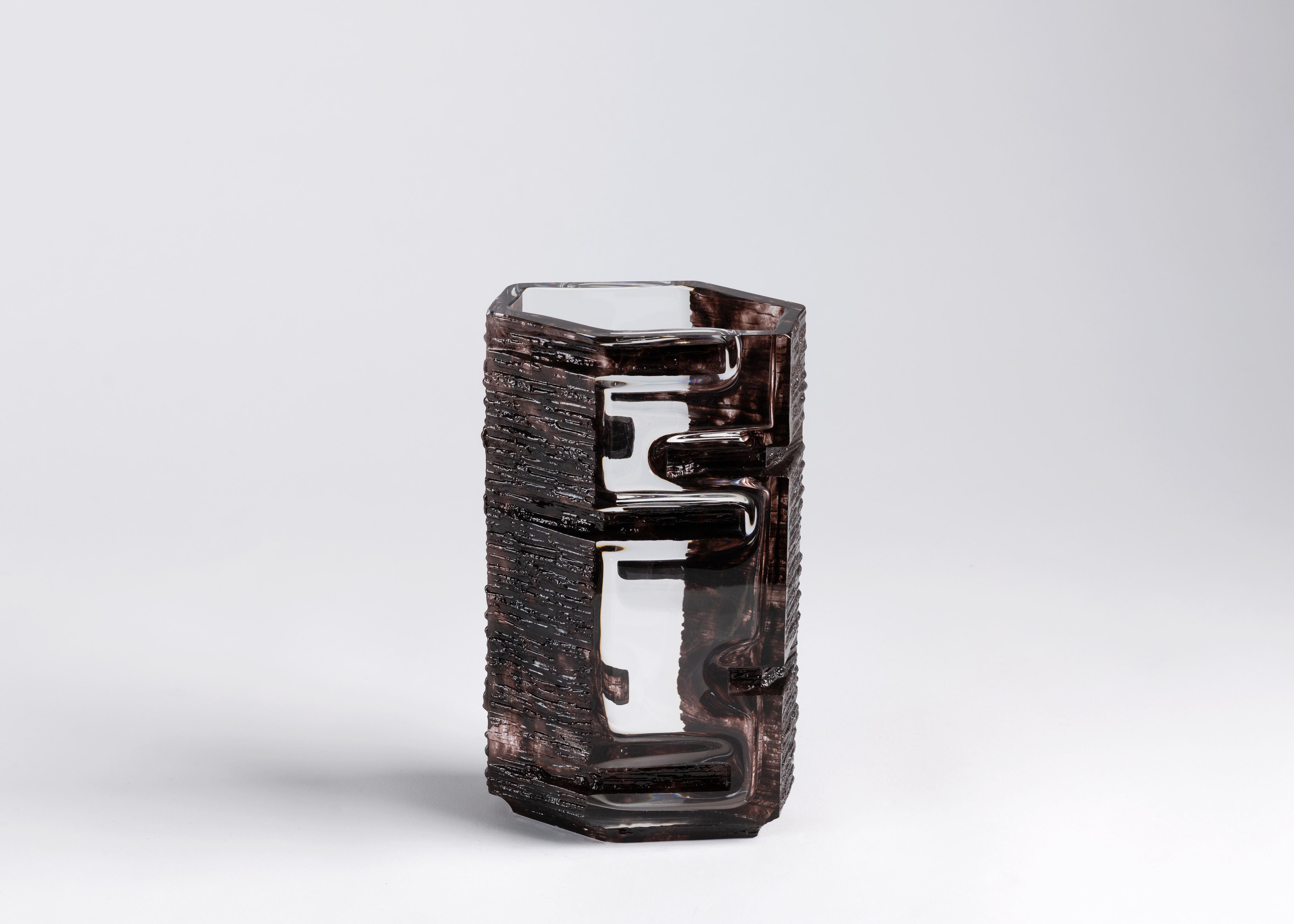 Late 20th Century Daum, Modernist Brown Glass Vase, France, 1974