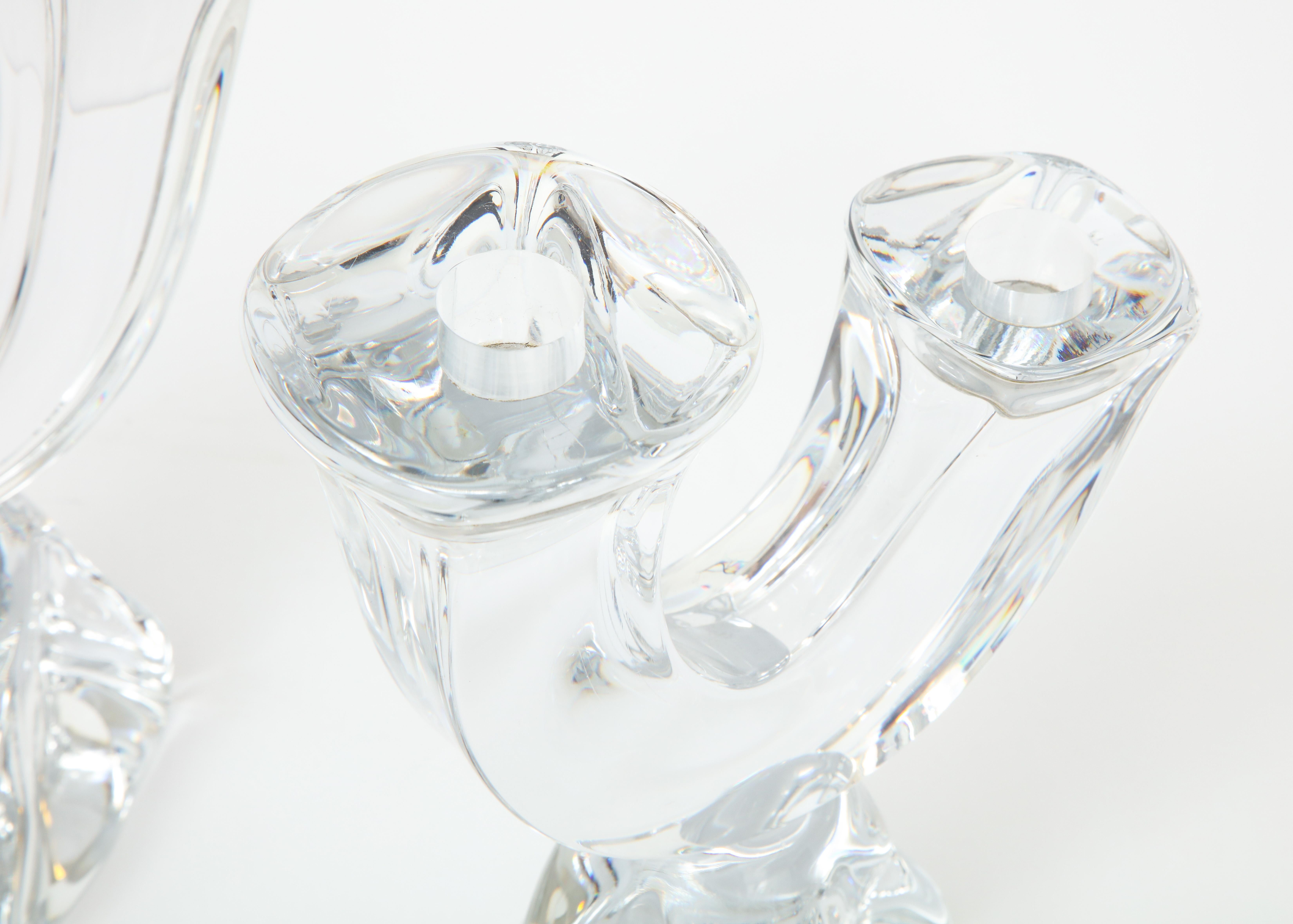 Cristal Bougeoirs cristal modernistes Daum