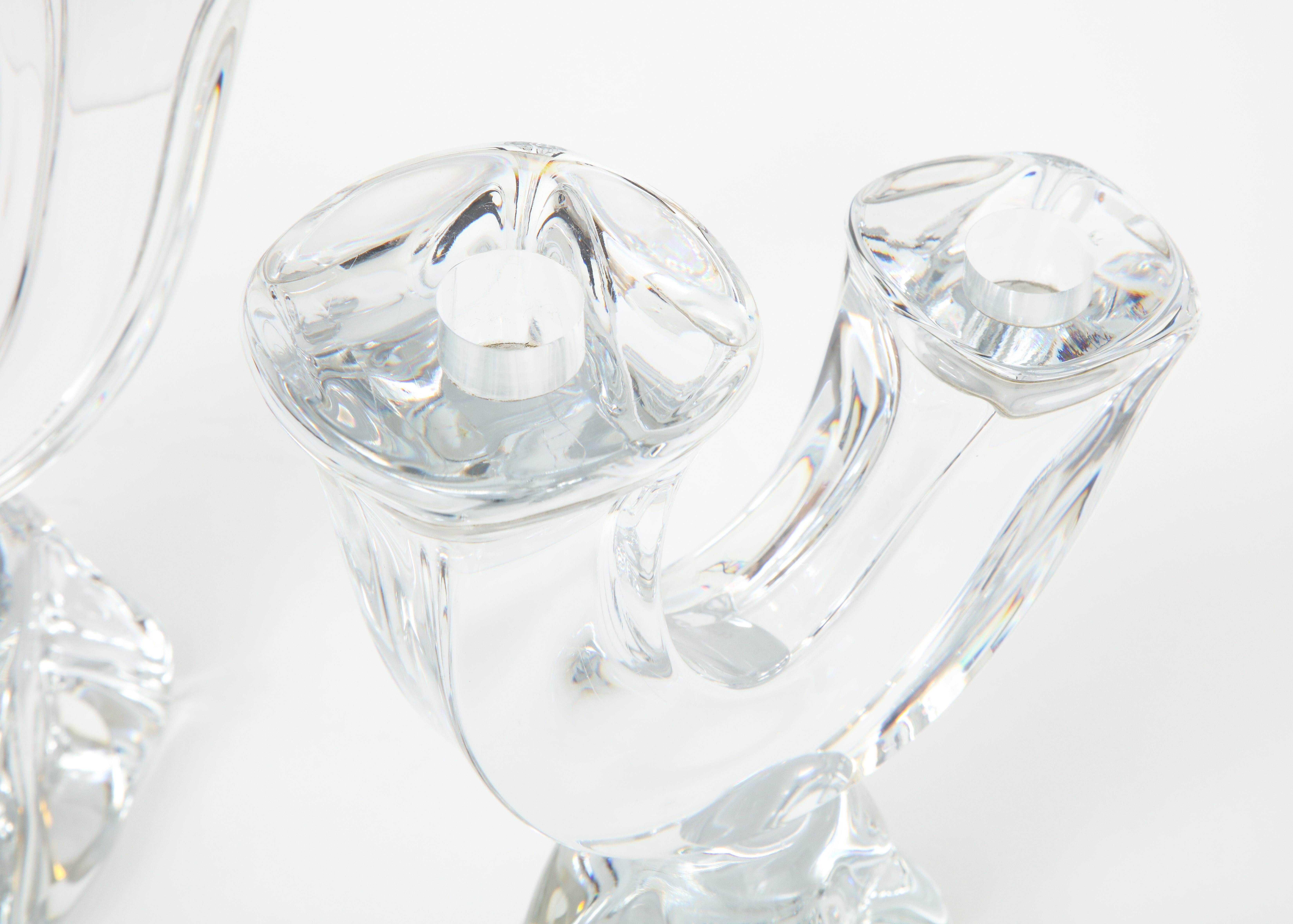 Daum Modernist Crystal Candlesticks For Sale 4